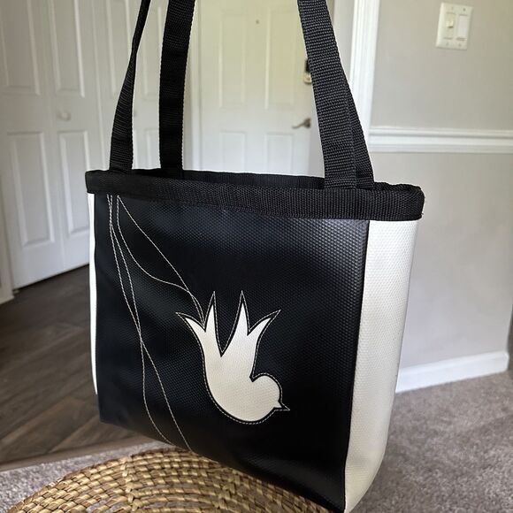 Holly Aiken Swallow Bird Bag large Shoulder tote Durable Black & White MSRP $168 - Picture 11 of 12